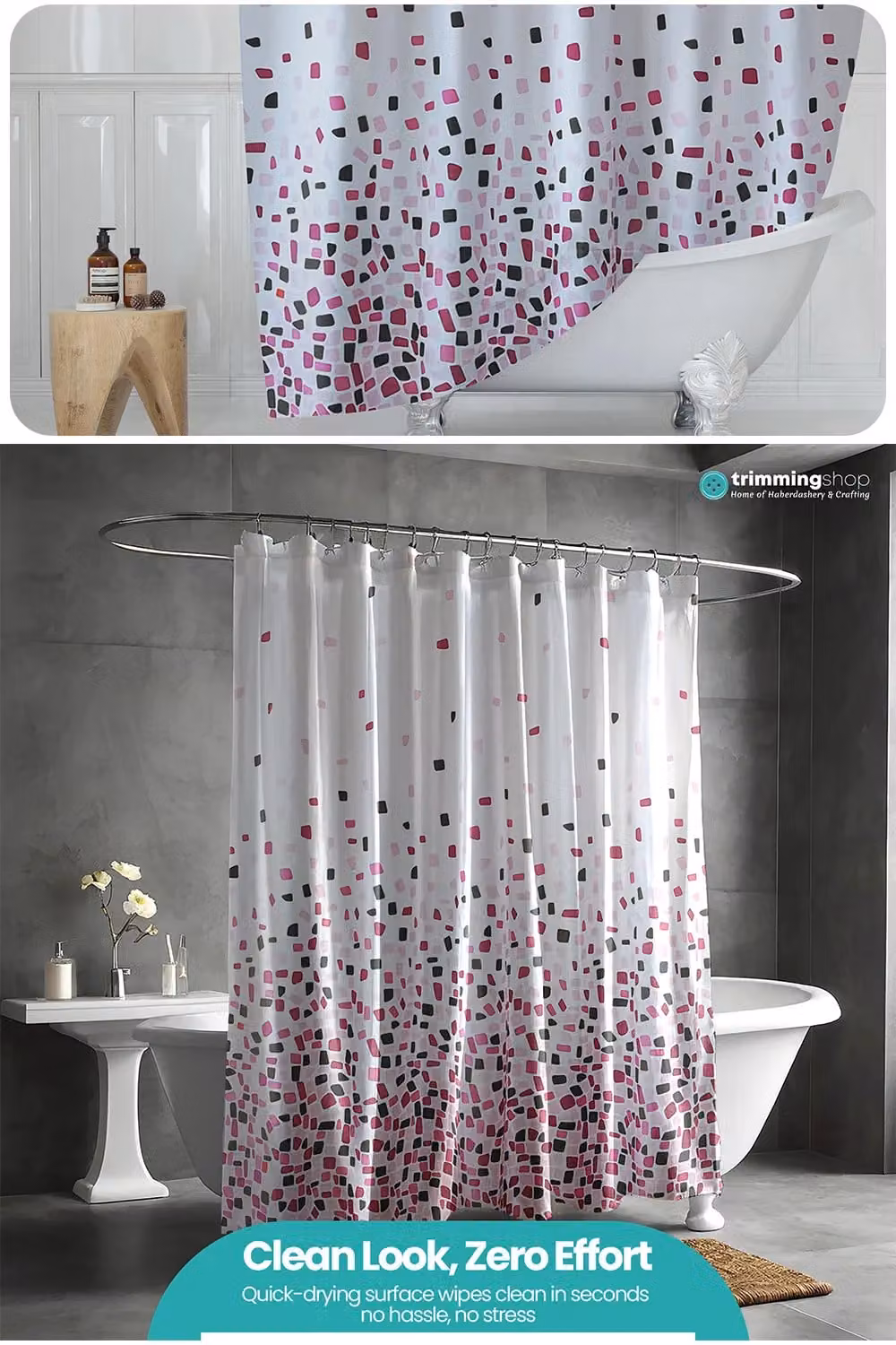 Neel Blue Mandala Polyester Water-Resistant Shower Curtain in Black and Blue, W/D/H: 180 x 180 x 200 cm – 1