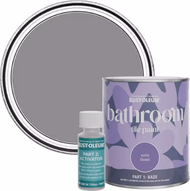 Rust-Oleum Bathroom Tile Paint in Satin Finish, Iris, 750ml, Purple