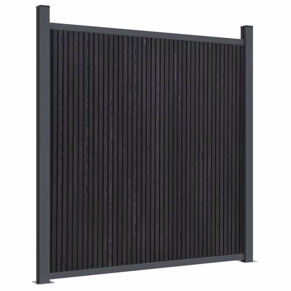 Berkfield Home Grey WPC and Aluminium Fence Panel, H: 186 cm, W: 173.7 cm – 3
