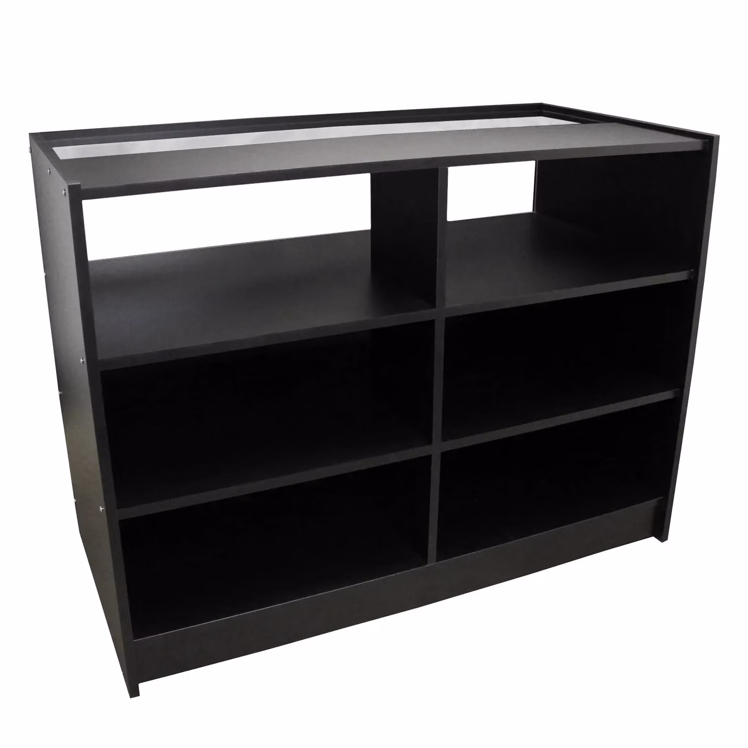Monstershop B1200 Retail Shop Counter in Black with Glass Doors and Internal Shelves – 3