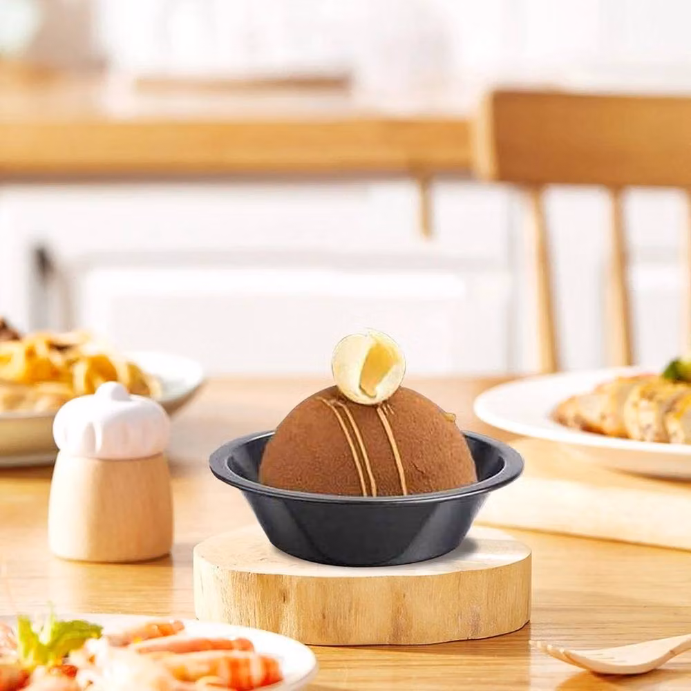 PAWNORA 6-Piece Non-Stick Round Carbon Steel Tart Tins in Black – 3