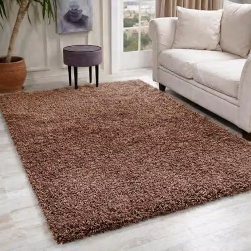 Serdim Rugs Plain Beige Machine Woven Rectangular Living Room Area Rug, W: 80 cm, L: 150 cm