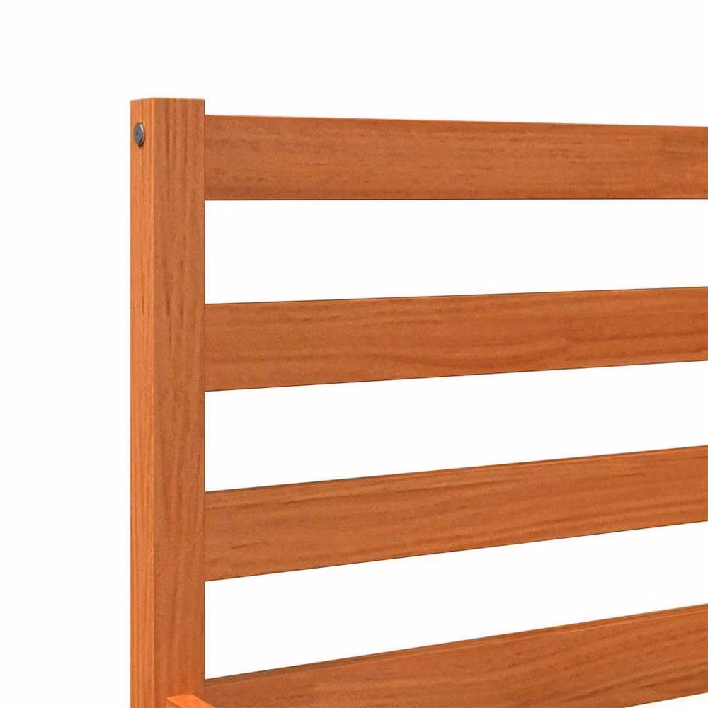 Berkfield Home Solid Wood Pine Bed Frame in Wax Brown, W/D/H: 140 x 190 cm – 4