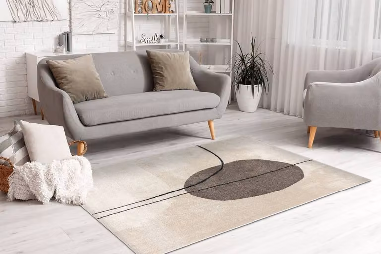 RugsX Fusion Geometric Modern Rug in Yellow and Beige, W: 80 cm, L: 150 cm