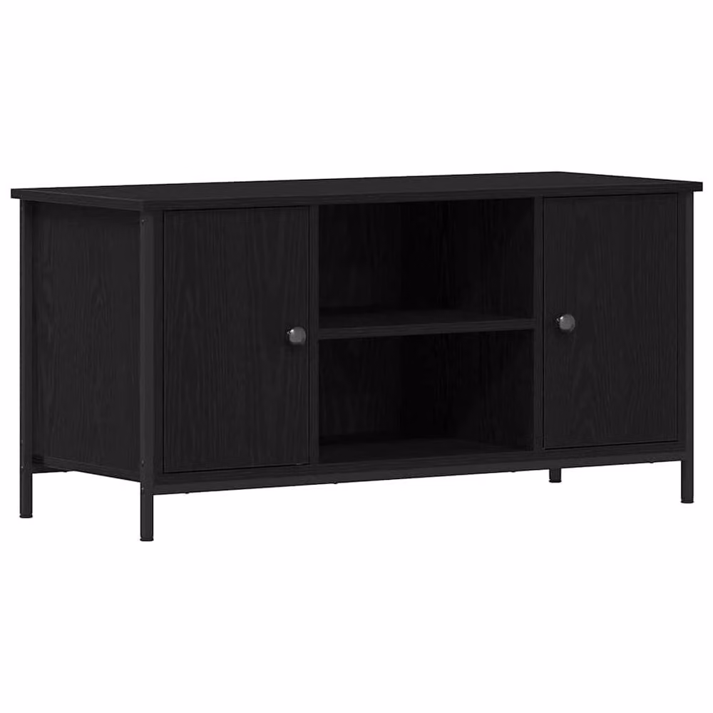 Berkfield Home TV Cabinet in Black Oak, W/D/H: 100 x 40 x 50 cm – 3