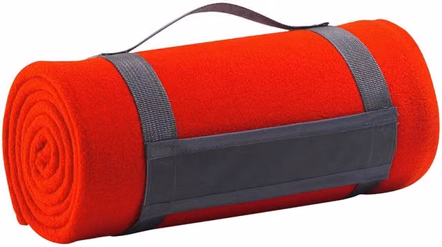 SOL'S Red Plaid Fleece Blanket for Adults, W/D/H: 150 x 120 x 1 cm