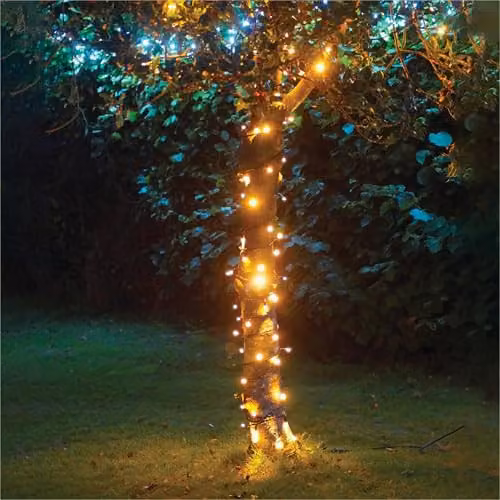 Xmas Haus Connectable LED String Lights with 40 Warm White Bulbs, 5m Black Rubber Cable, IP65 Waterproof – 1