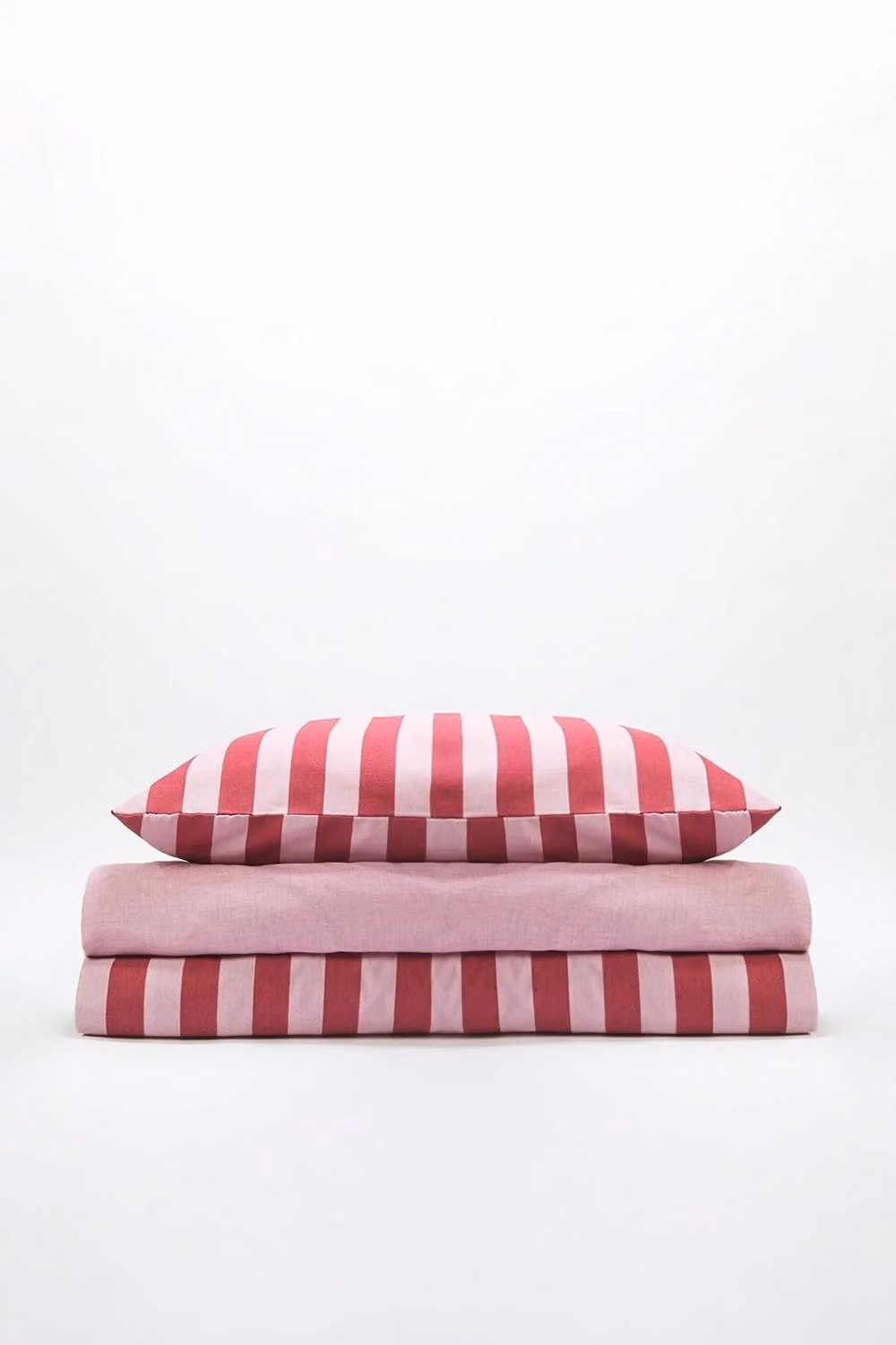 WOVCOR Luxury Striped Cotton Duvet Cover Set, Pink Multicolour, W/H: 160 x 200 cm – 2
