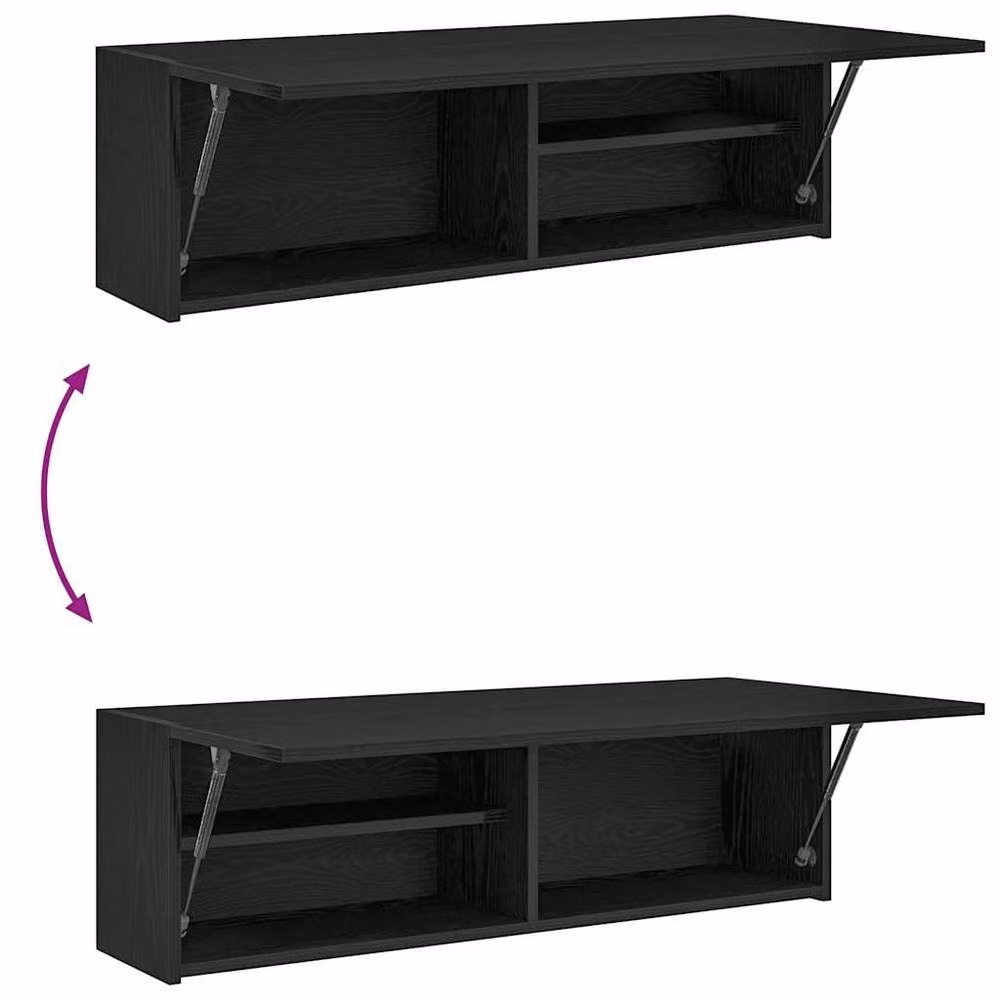 Berkfield Home Black Wall Mounted Bathroom Cabinet with Internal Shelves, W/D/H: 100 x 25 x 30 cm – 4