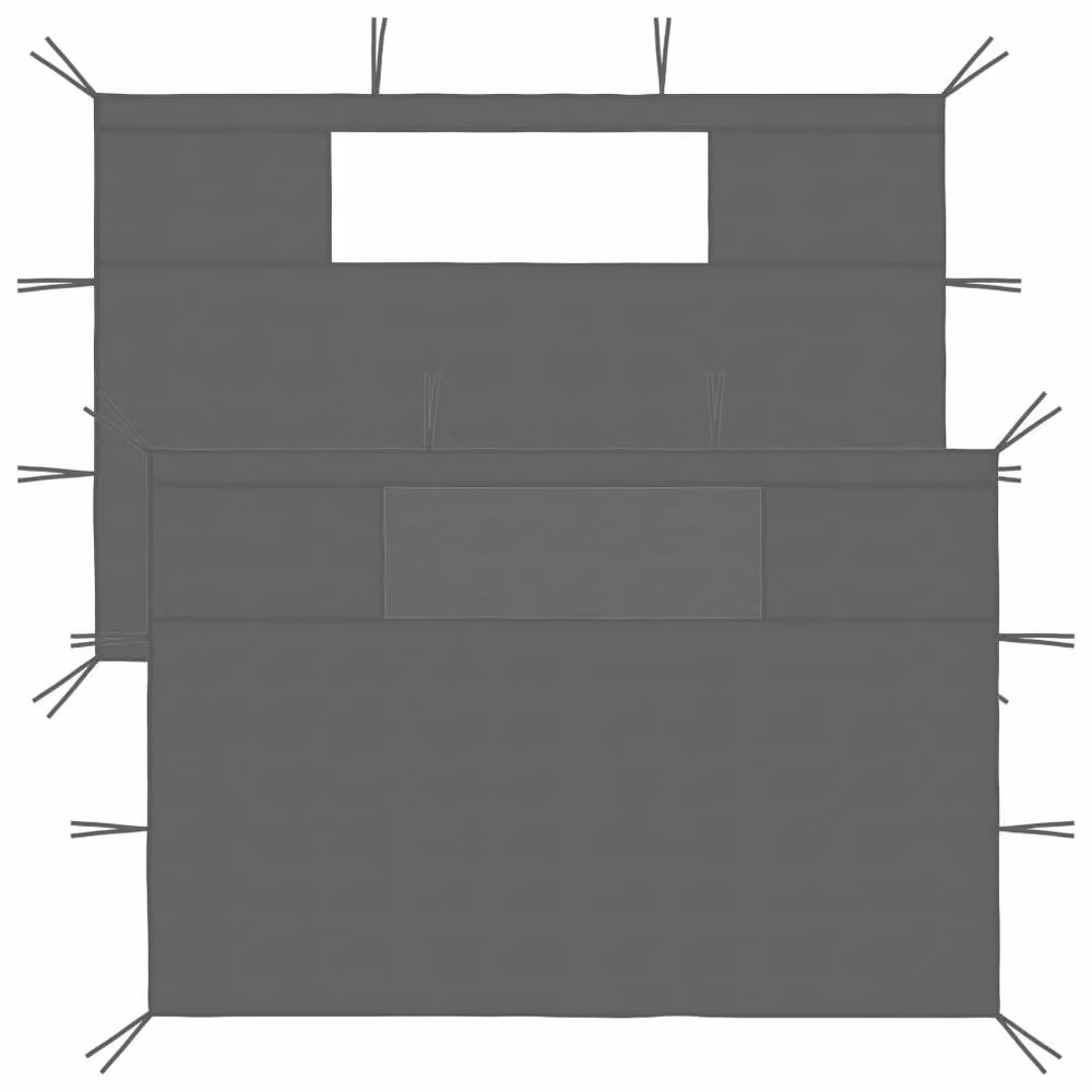 Berkfield Home Gazebo Sidewalls with Windows, 2 Pieces, Anthracite Dark Grey, H 210 x W 210 cm – 2