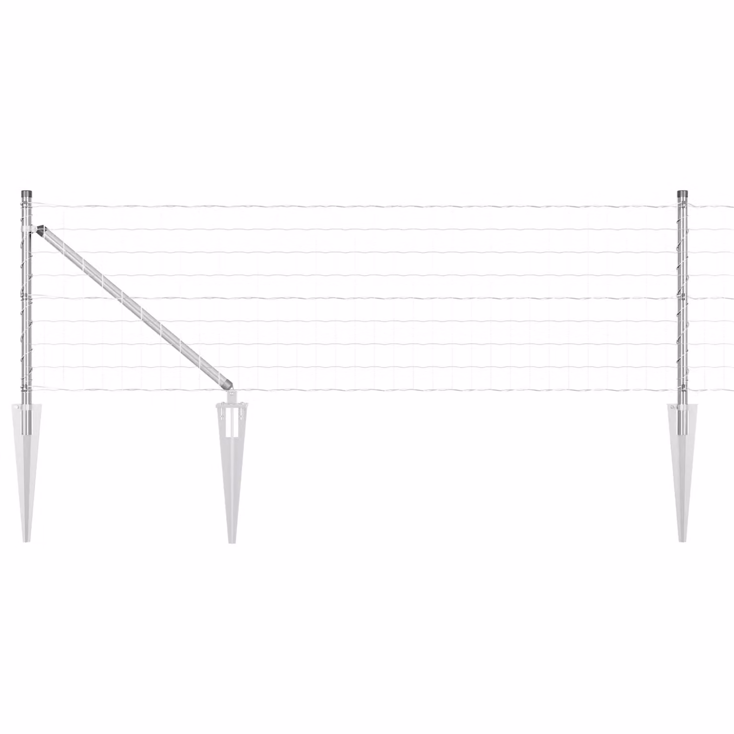 Berkfield Home Euro Fence in Grey Galvanised Steel with 13 Spike Posts, 0.4 x 50 m – 2