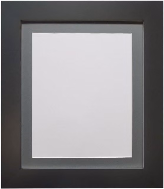 Frames & Mirrors 4U Metro Black Rectangular Picture Frame with Dark Grey Mount, W/H: 50 x 70 cm