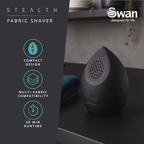 Swan Rechargeable Fabric Shaver in Matte Black, SWLC1004BLKN – 2