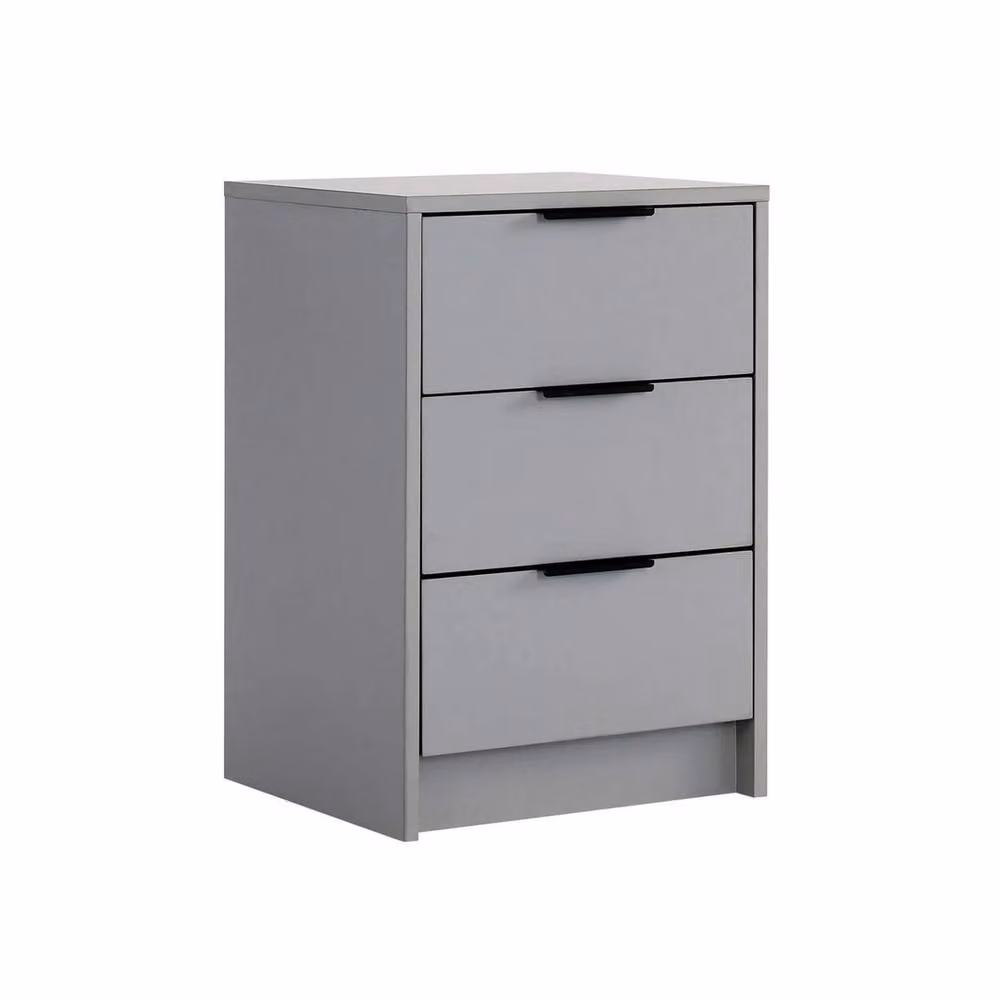 NESTLUNE 3 Drawer Bedside Storage Unit in Grey and Black, W: 100 cm, D: 15 cm, H: 15 cm – 2