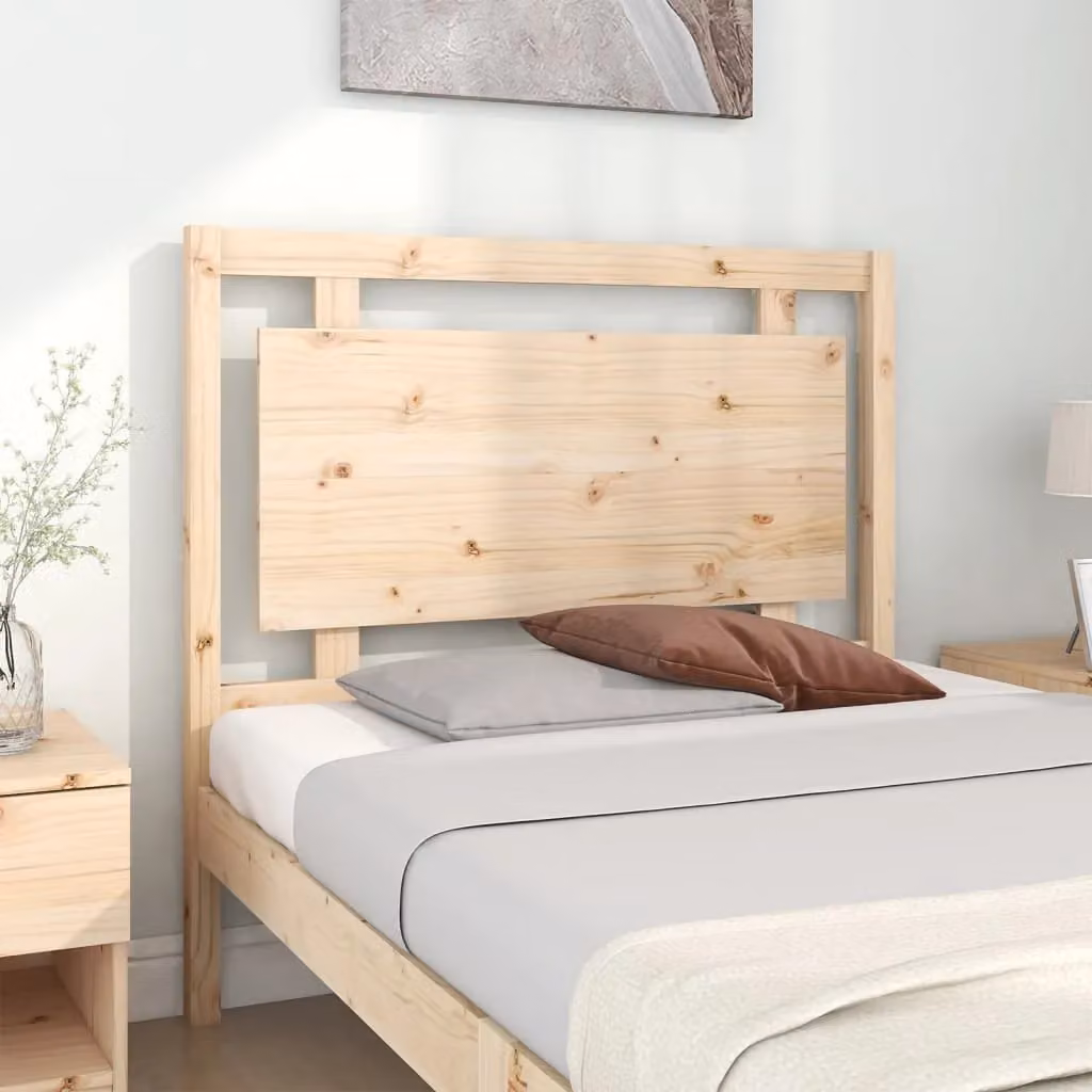 Berkfield Home Rustic Solid Pine Wood Bed Headboard, Brown, W: 105.5 cm, D: 4 cm, H: 100 cm