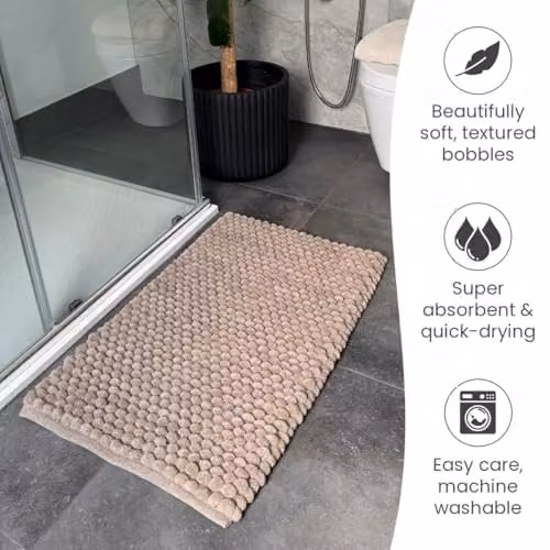 Allure Bath Fashions Luxury Chunky Bobble Bath Mat in Mocha, Non-Slip and Quick-Drying, W: 50 cm, D: 80 cm – 3