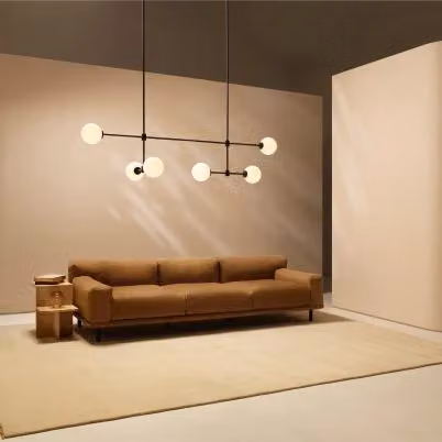 CTO Lighting Trevi Multi 6 DALI-A Suspended Pendant Light in White and Black Metal and Glass