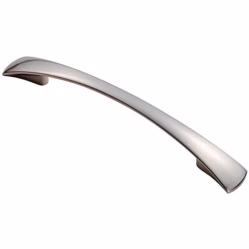 Loops Tapered Bow Pull Handle in Brushed Satin Nickel, 172 x 16 mm, Fixing Centres: 128 mm