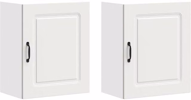 Berkfield Home Kalmar White Wall Mounted Kitchen Cabinets, Set of 2, Matt Engineered Wood