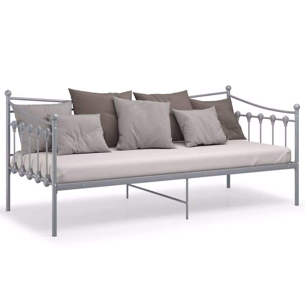 Berkfield Home Grey Metal Sofa Bed Frame W: 90 cm, L: 200 cm – 2