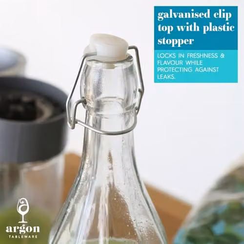 Argon Tableware 1.1 l Glass Bottle with Swing Top Lid in Transparent – 3
