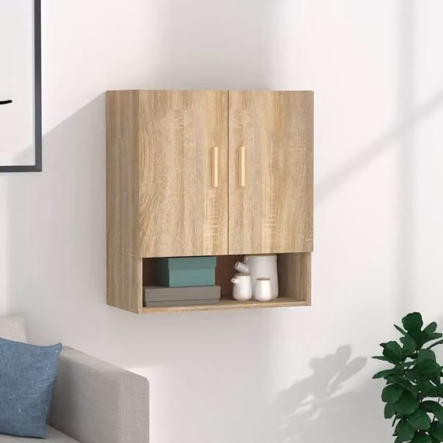 Berkfield Home Sonoma Oak Wall Cabinet in Brown, W/D/H: 60 x 31 x 70 cm – 1