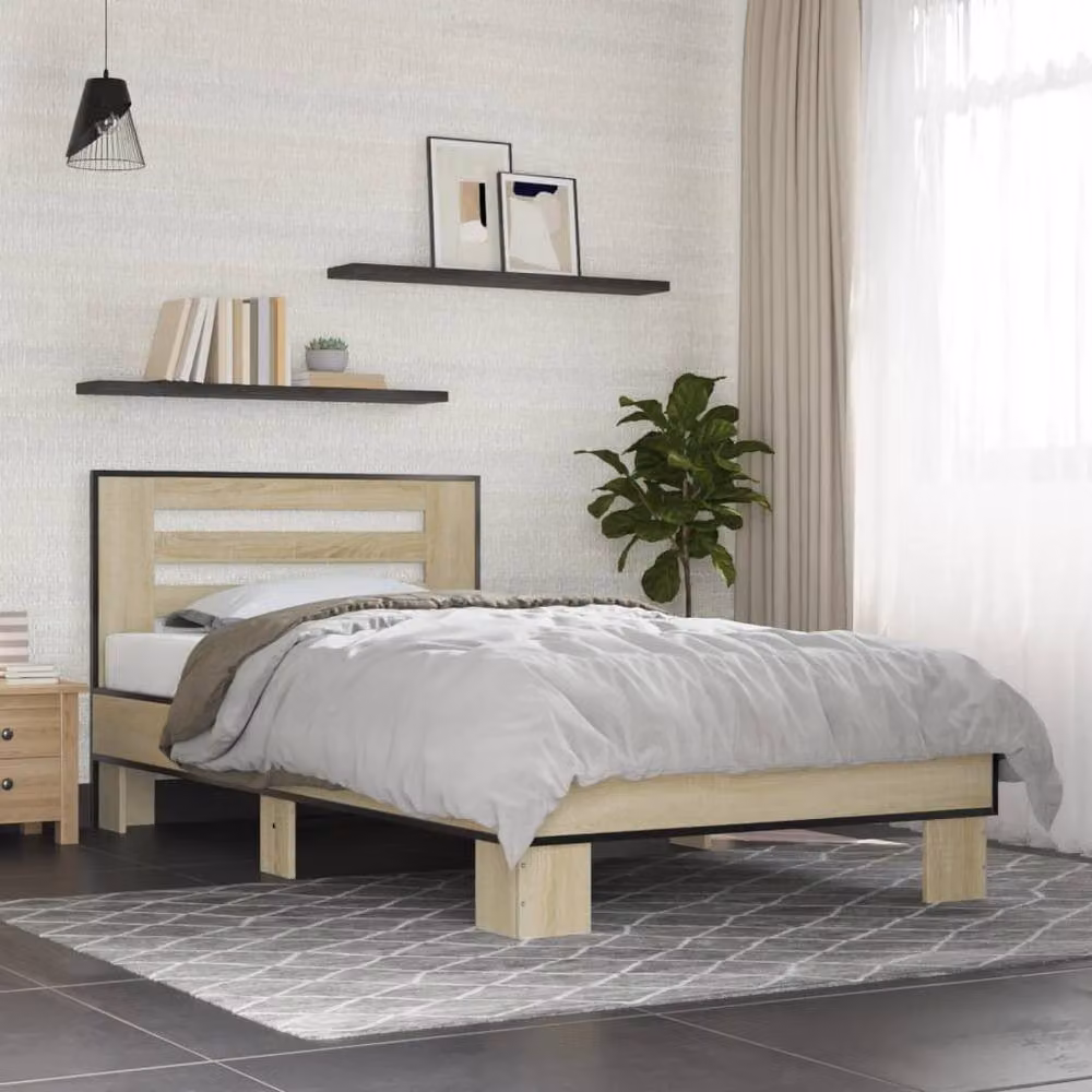 Berkfield Home Durable Bed Frame in Brown, W/D/H: 80 x 190 cm – 2