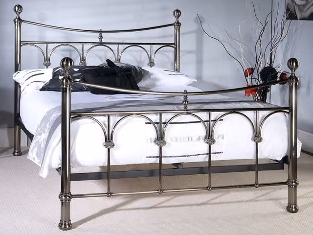 Limelight Sigma Metal Bed Frame in Silver, 5ft King Size (180 x 200 cm)