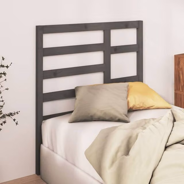 Berkfield Home Beautiful Bed Headboard in Grey Solid Pine Wood, W/D/H: 96 x 4 x 104 cm – 1