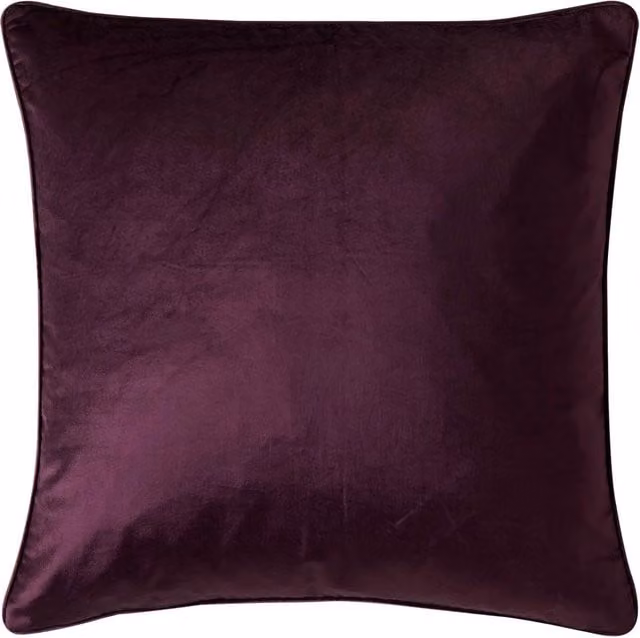 Laura Ashley Nigella Filled Square Cushion, Purple, W/D/H: 50 x 50 x 50 cm