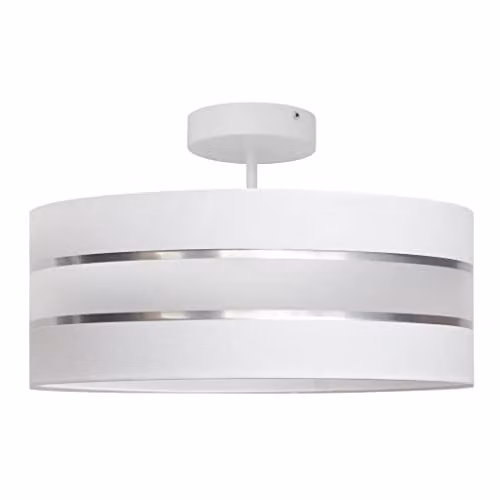Netlighting Helam Helen Cylindrical Ceiling Light in White and Silver, Diameter: 40 cm
