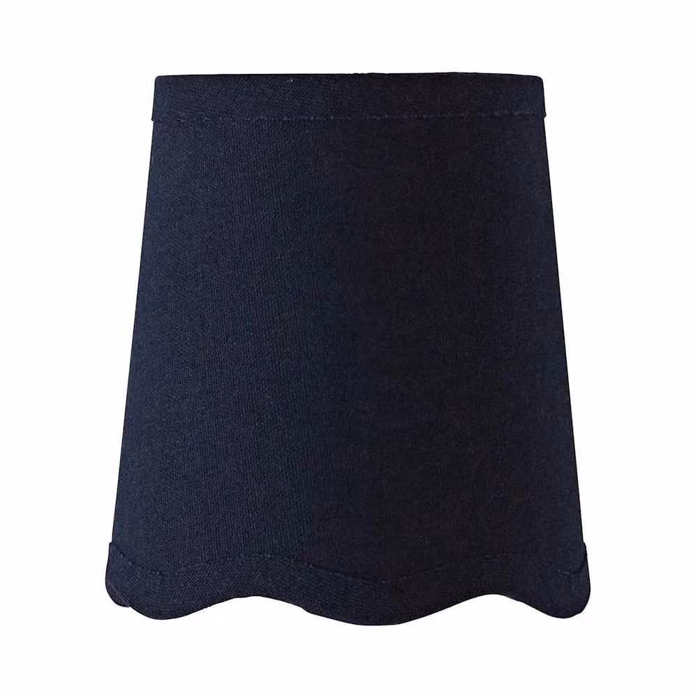 ValueLights Mabel Linen Mini Scallop Edge Ceiling Light Lamp Shade with Trim in Blue, Diameter: 10 cm – 3