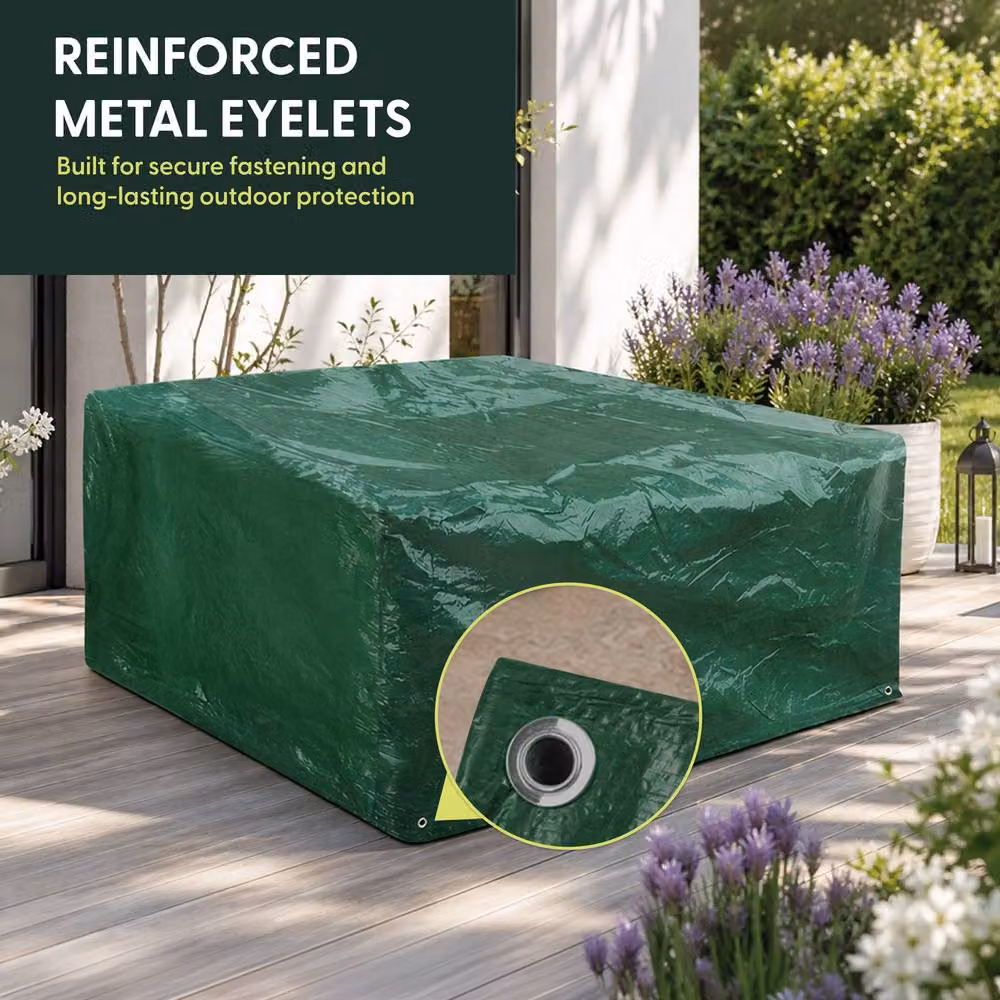 Keplin Waterproof Green Garden Bench Cover, W/D/H: 125 x 125 x 71 cm – 3