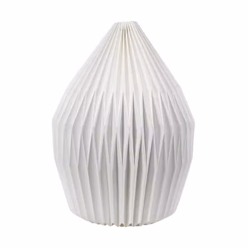 ValueLights White Geometric Origami Teardrop Paper Pleated Lampshade, Shade Width: 29.5 cm