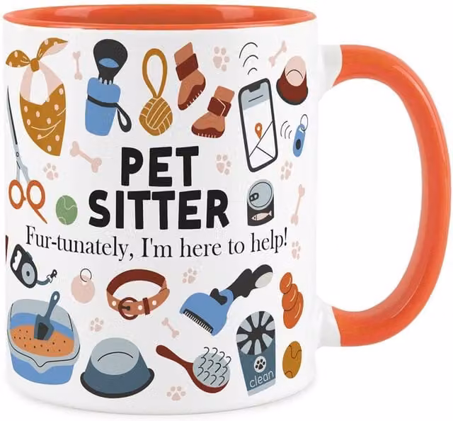 Purely Home Novelty Pet Sitter Orange Ceramic Mug