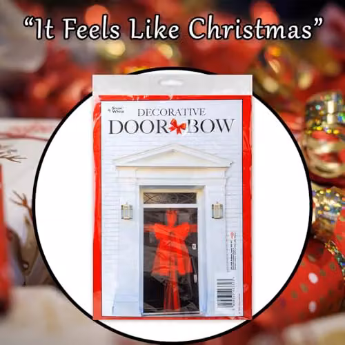 VFM e-Store Christmas Door Ribbon in Red, Gold and Silver, W/D/H: 35 x 23 x 1 cm – 7