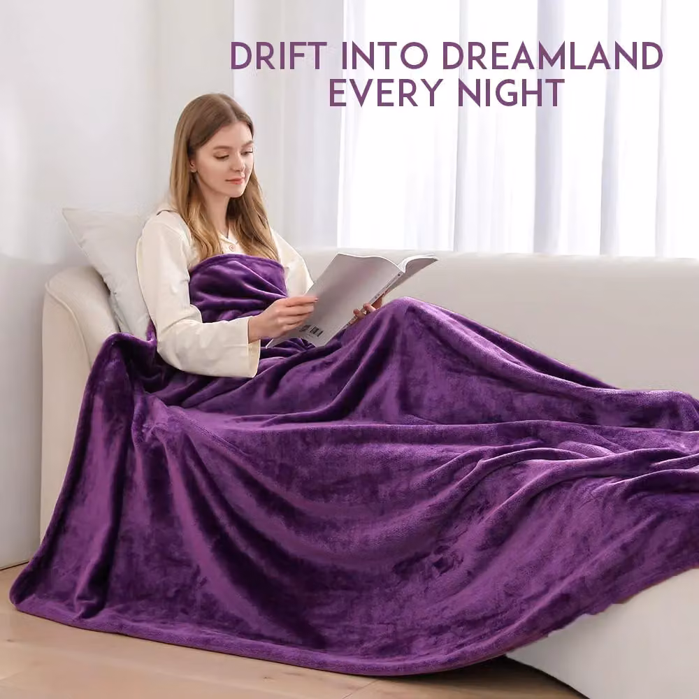 Alivio Luxury Faux Fur Throw Blanket in Purple, W: 150 cm x D: 200 cm – 5