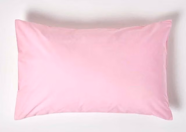 Homescapes Pink Egyptian Cotton Housewife Pillowcase, 200 TC Percale – 1