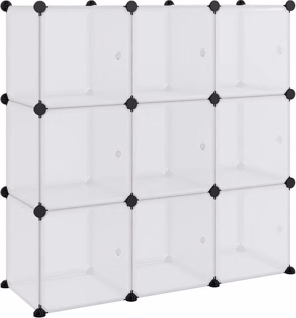 Berkfield Home 9-Cube Storage Organiser with Transparent Doors in Clear