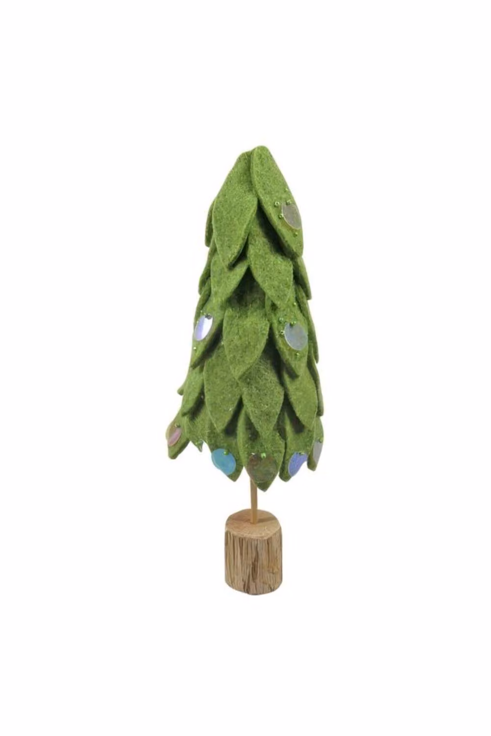 KDMD Green Felt Tabletop Christmas Tree with Wooden Base, Height: 31 cm – 2