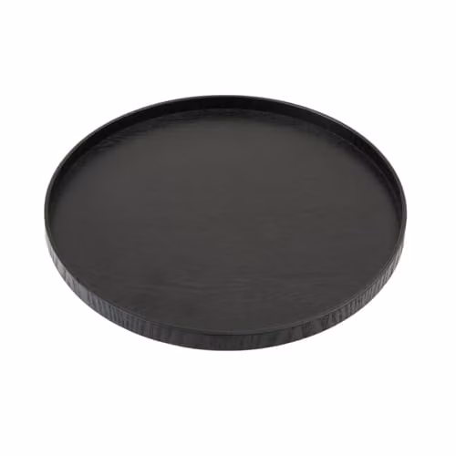 Premier Housewares Large Black Solid Fir Wood Circular Decorative Tray, W/D/H: 33 x 33 x 2 cm – 1