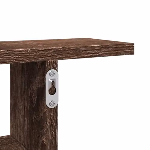 vidaXL Set of 2 Modern Wall Mounted Shelves in Brown, W/D/H: 38 x 12 x 38 cm – 5