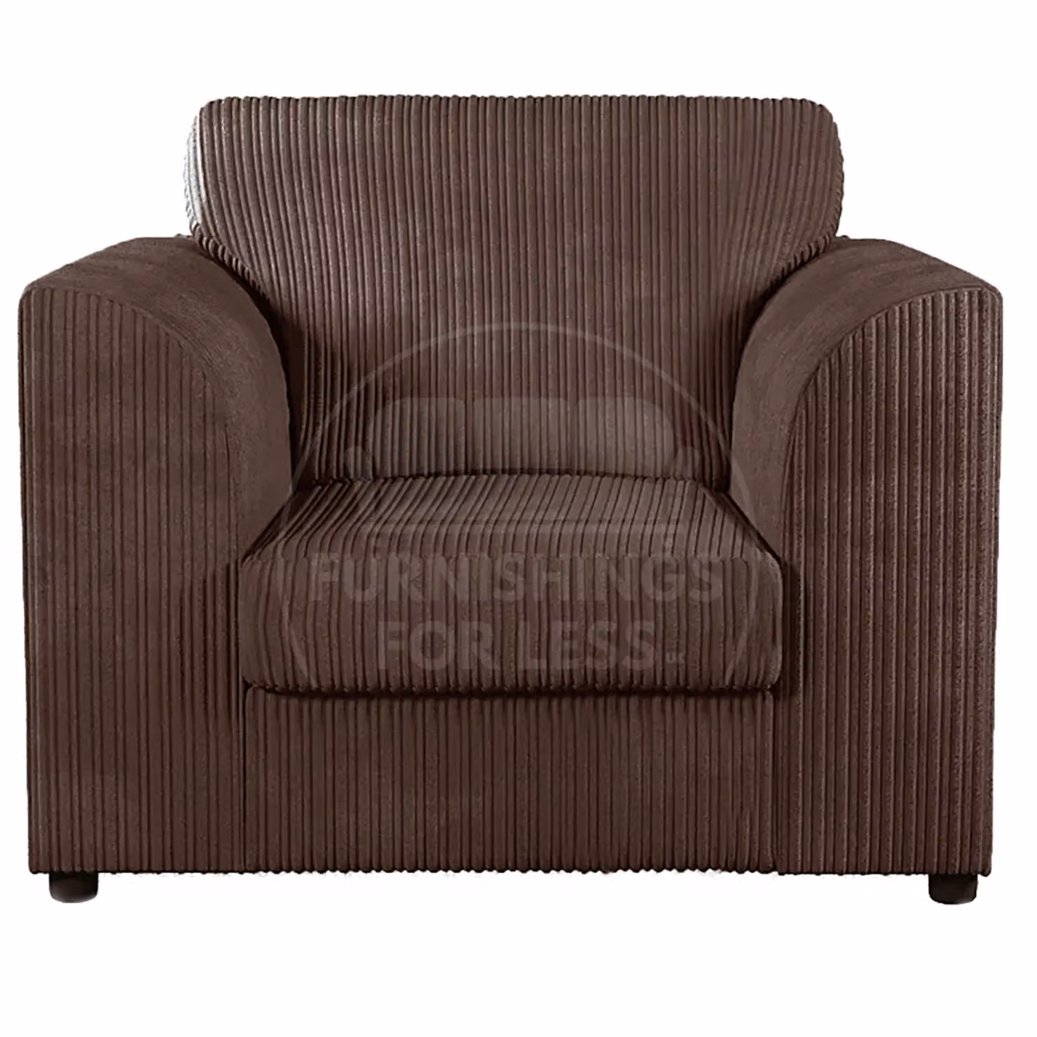 Furnishings For Less UK Luxor 3 Piece Sofa Suite in Chocolate Brown Jumbo Cord Fabric – 3
