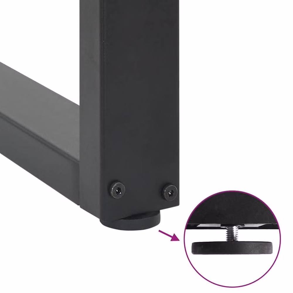 Berkfield Home U-Shaped Coffee Table Legs, 2 Pieces, Anthracite Steel, H: 72-73 cm x W: 70 cm – 4