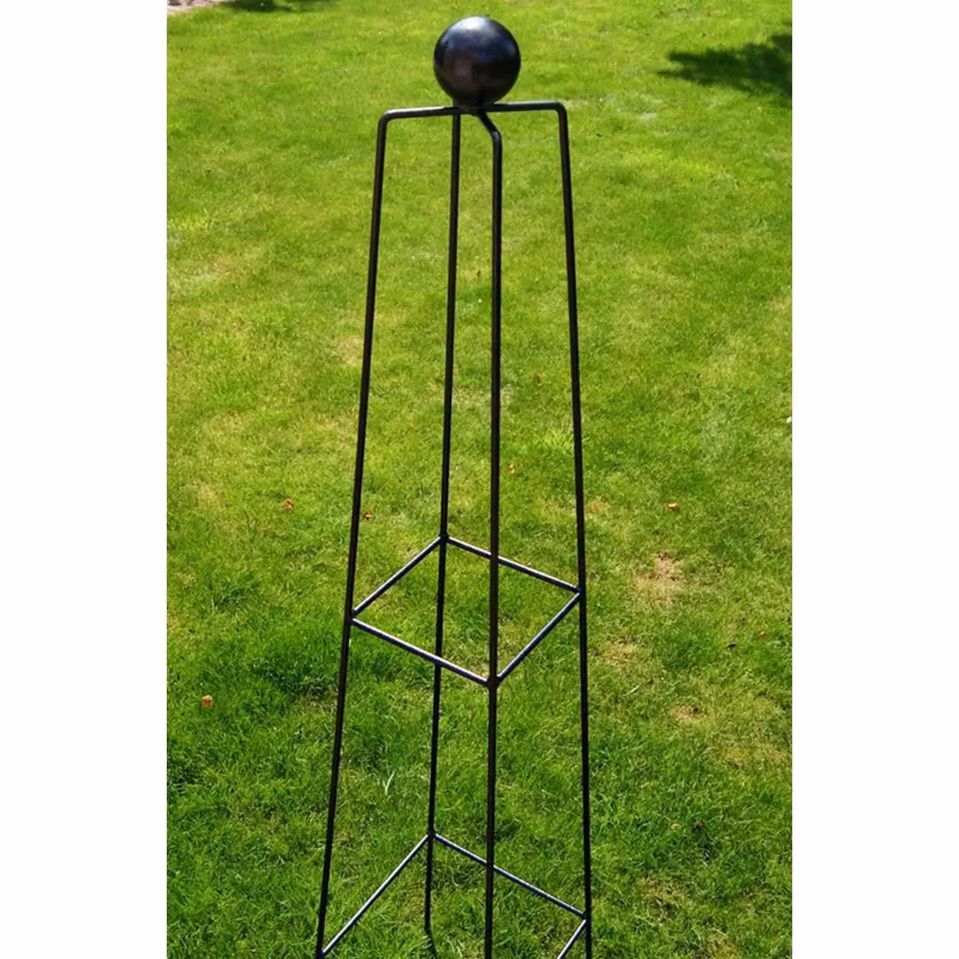 Poppyforge Classic Steel Obelisk Garden Plant Support, Black, W: 40.6 cm, D: 40.6 cm, H: 152.4 cm – 2