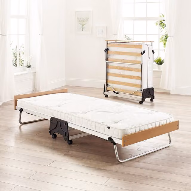 Jay-Be J-Bed Single Folding Bed with Anti-Allergy Pocket Sprung Mattress, Black, W/D/H: 90 x 190 cm