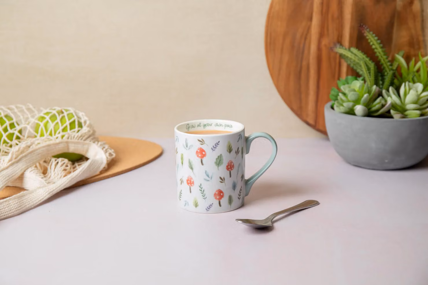 Mikasa Mushroom Floral Porcelain Mug, 280ml, Green – 2