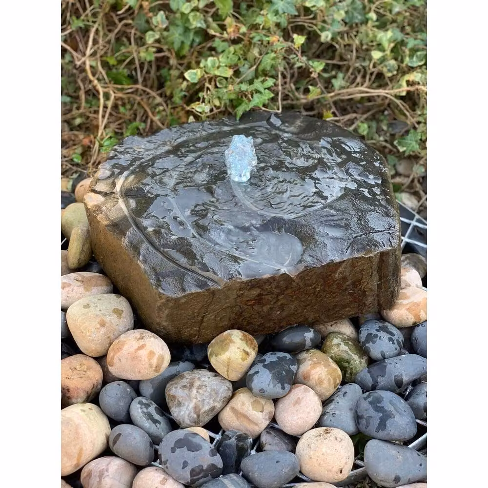 Buttercup Farm Babbling Ripple Top Basalt Fountain Water Feature with Pump and Light in Brown – 2