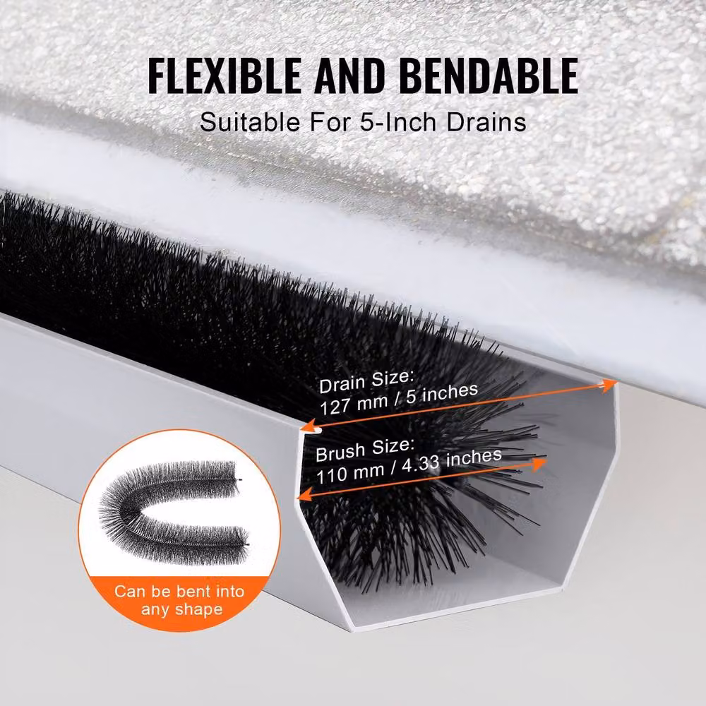 VEVOR Durable Black Steel Gutter Brush 40 Pack – 7