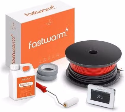 Fastwarm 200W Electric Underfloor Heating Cable with White Touch Thermostat, 9m2